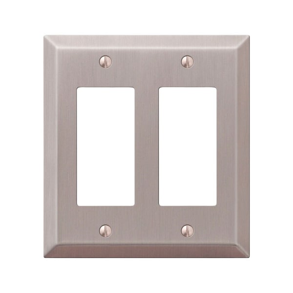 Amerelle Wall Plate, Number of Gangs: 2 Steel, Steel, Brushed Nickel Finish, Gray 163RRBN - main